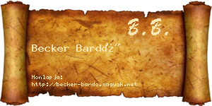 Becker Bardó névjegykártya